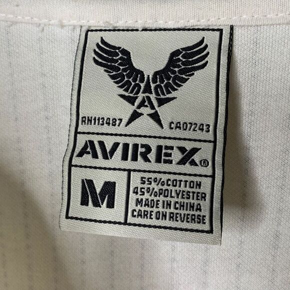 Avirex track jacket black and white pinstripe size medium NWOT - Picture 2 of 5